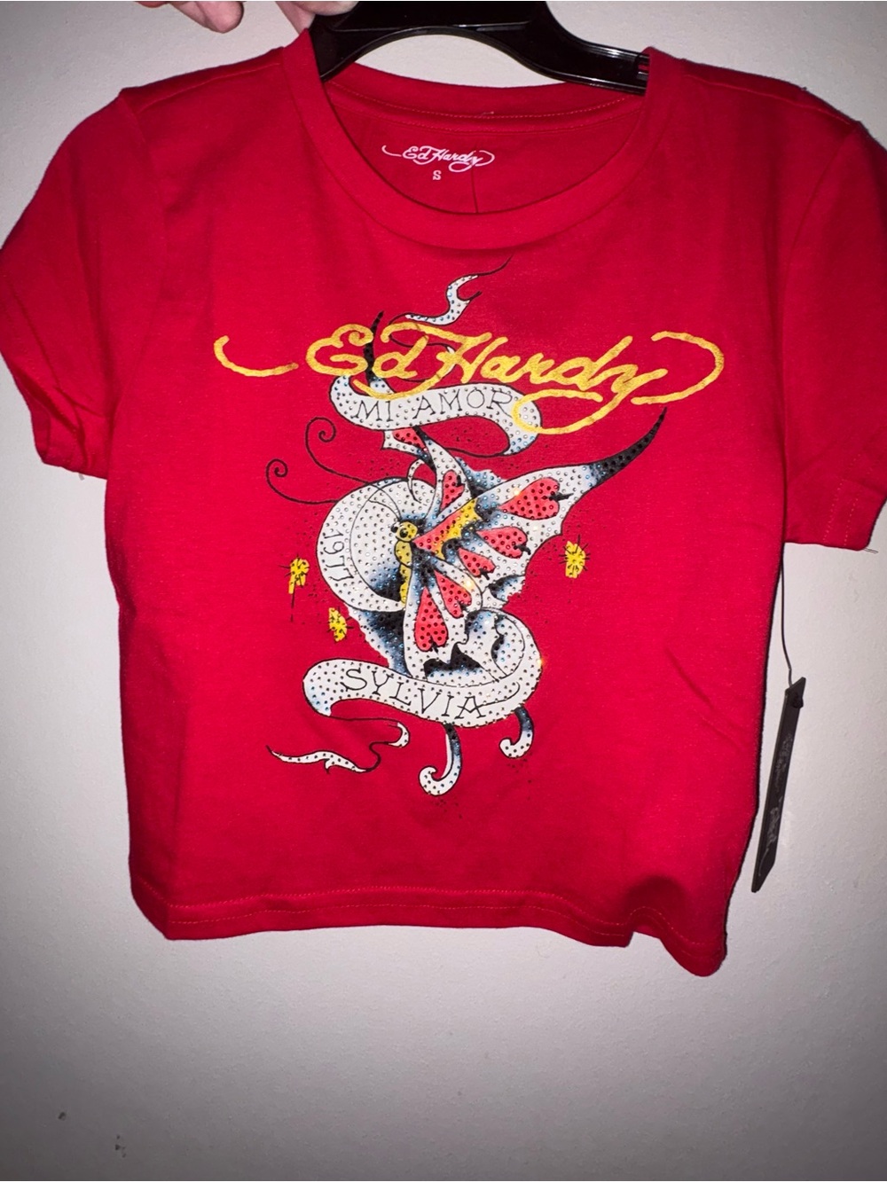 NWT Ed Hardy Rhinestone Women’s Tee